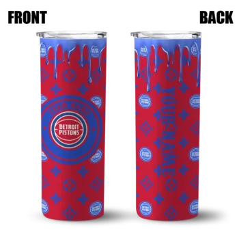 customized detroit pistons camo streak red skinny tumbler fashion forward.webp