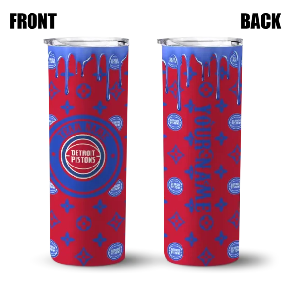 customized detroit pistons camo streak red skinny tumbler fashion forward.webp