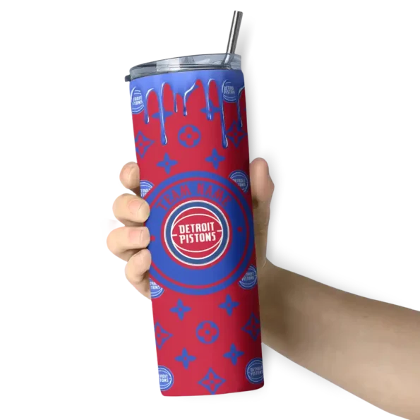 customized detroit pistons camo streak red skinny tumbler premium grade.webp