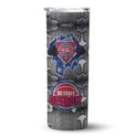 customized detroit pistons chevron v red gray skinny tumbler best selling 1.webp