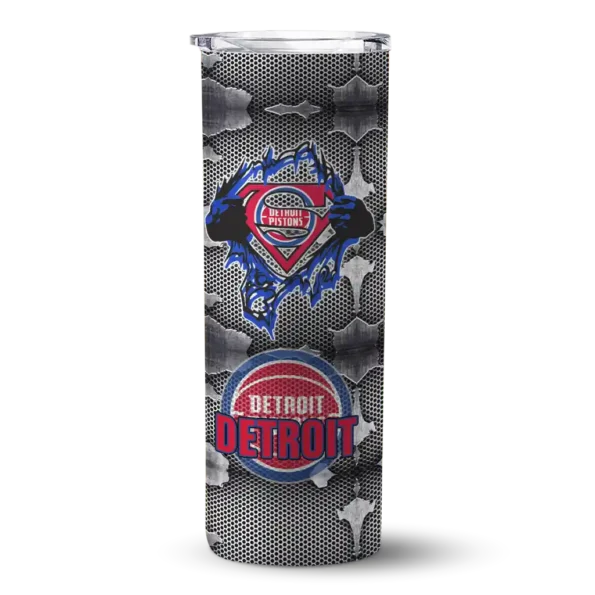 customized detroit pistons chevron v red gray skinny tumbler best selling 1.webp