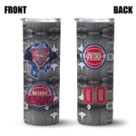 customized detroit pistons chevron v red gray skinny tumbler best selling 1.webp