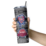 customized detroit pistons chevron v red gray skinny tumbler best selling 1.webp