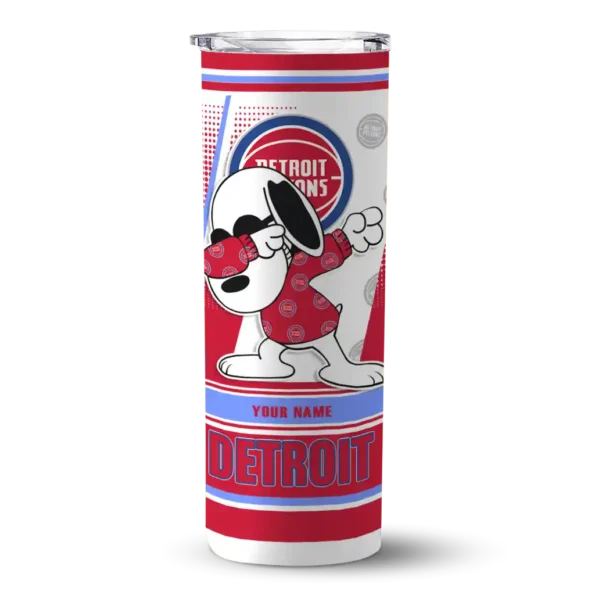 customized detroit pistons snoopy dog red white skinny tumbler best selling 1.webp