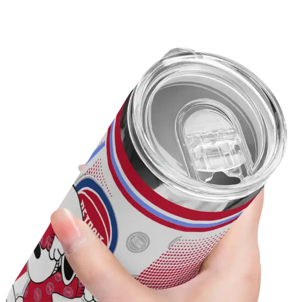 customized detroit pistons snoopy dog red white skinny tumbler high quality.webp
