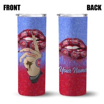 customized detroit pistons sparkle lips red skinny tumbler fashion forward.webp