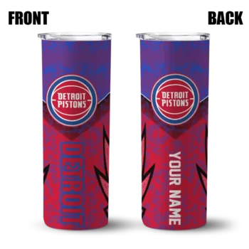 customized detroit pistons spiral burst print red skinny tumbler fashion forward.webp