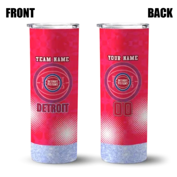 customized detroit pistons starburst tiles red skinny tumbler fashion forward.webp