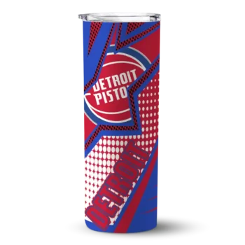 customized detroit pistons web stripes red white skinny tumbler best selling 1.webp