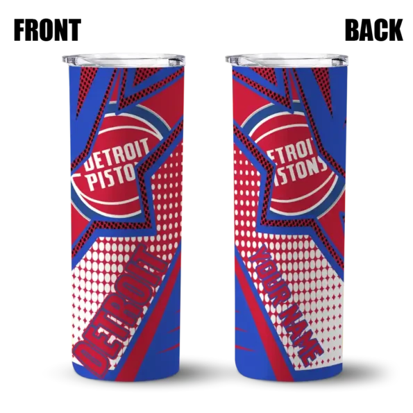 customized detroit pistons web stripes red white skinny tumbler fashion forward.webp