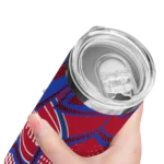 customized detroit pistons web stripes red white skinny tumbler best selling 1.webp