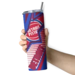 customized detroit pistons web stripes red white skinny tumbler best selling 1.webp