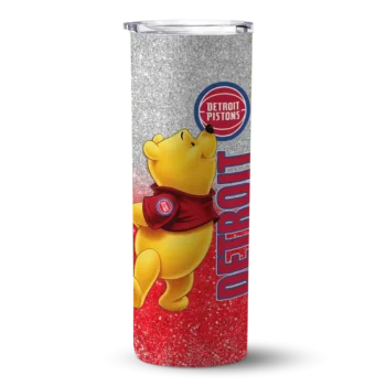 customized detroit pistons winnie the pooh red gray skinny tumbler best selling 1.webp