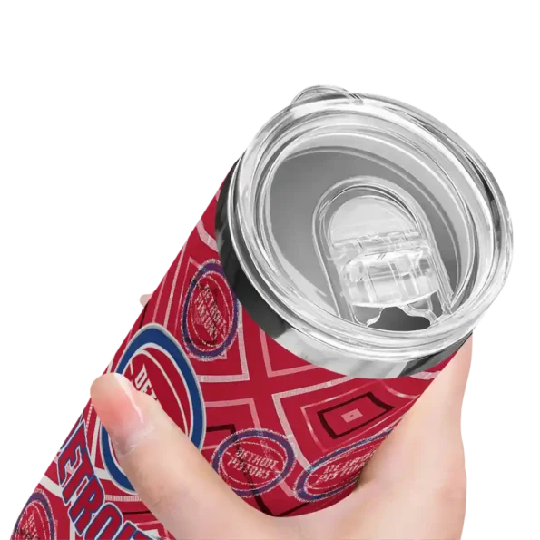 customized detroit pistons zipper leopard red skinny tumbler high quality.webp