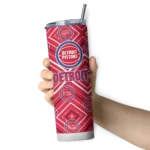 customized detroit pistons zipper leopard red skinny tumbler best selling 1.webp