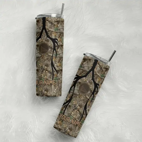 customized golden state warriors antler flow camo skinny tumbler top rated.webp