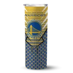 customized golden state warriors chevron stripes blue skinny tumbler best selling 1.webp
