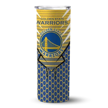 customized golden state warriors chevron stripes blue skinny tumbler best selling 1.webp