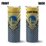 customized golden state warriors chevron stripes blue skinny tumbler best selling 1.webp