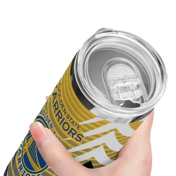 customized golden state warriors chevron stripes blue skinny tumbler high quality.webp