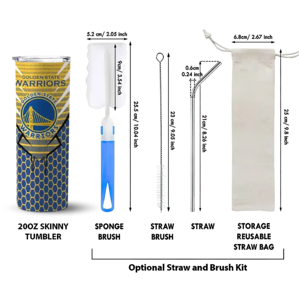 customized golden state warriors chevron stripes blue skinny tumbler new arrival.webp