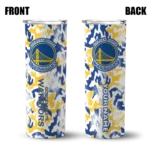 customized golden state warriors claw marks blue white skinny tumbler best selling 1.webp