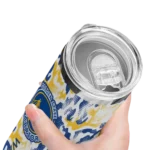 customized golden state warriors claw marks blue white skinny tumbler best selling 1.webp