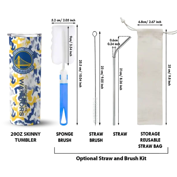 customized golden state warriors claw marks blue white skinny tumbler new arrival.webp