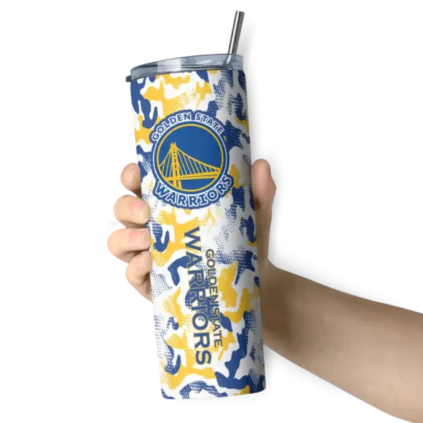 customized golden state warriors claw marks blue white skinny tumbler premium grade.webp