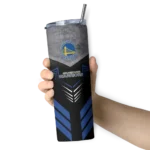 customized golden state warriors hexagon honeycomb blue black skinny tumbler best selling 1.webp