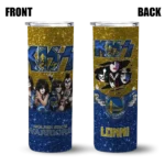 customized golden state warriors kiss band yellow skinny tumbler best selling 1.webp
