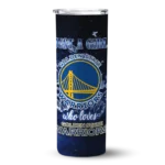 customized golden state warriors rose romance blue black skinny tumbler best selling.webp