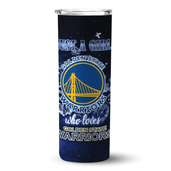 customized golden state warriors rose romance blue black skinny tumbler best selling.webp