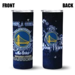 customized golden state warriors rose romance blue black skinny tumbler best selling.webp