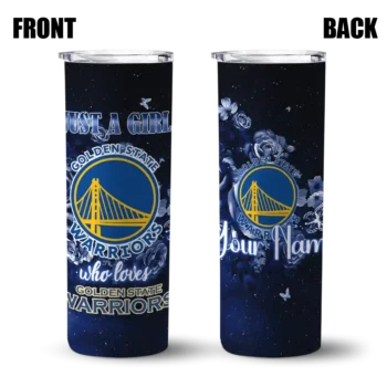 customized golden state warriors rose romance blue black skinny tumbler fashion forward.webp