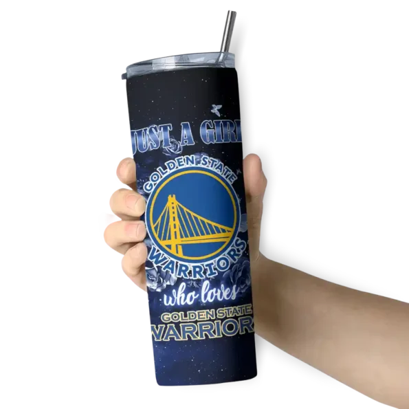 customized golden state warriors rose romance blue black skinny tumbler premium grade.webp