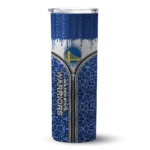 customized golden state warriors sparkle drip blue skinny tumbler best selling 1.webp