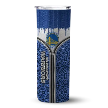 customized golden state warriors sparkle drip blue skinny tumbler best selling 1.webp