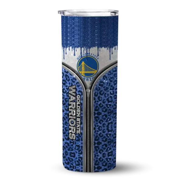 customized golden state warriors sparkle drip blue skinny tumbler best selling 1.webp