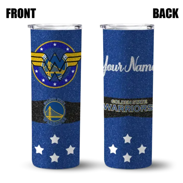 customized golden state warriors star cluster blue skinny tumbler fashion forward.webp