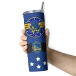customized golden state warriors star cluster blue skinny tumbler best selling 1.webp