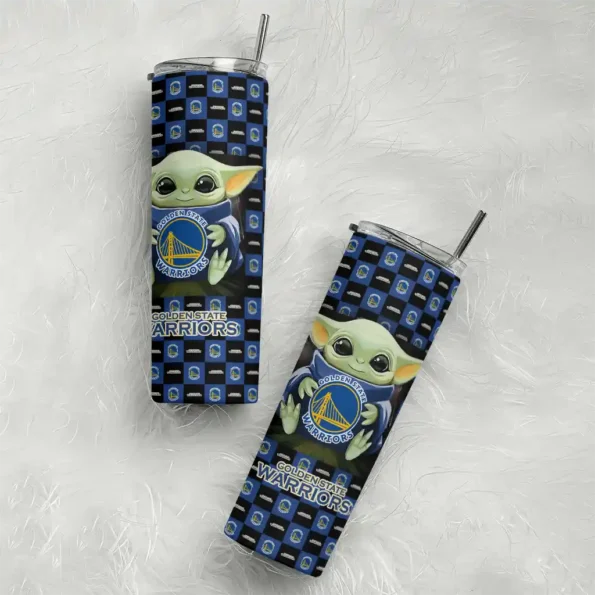 customized golden state warriors yoda cozy blue black skinny tumbler top rated.webp