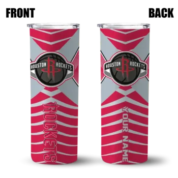 customized houston rockets camo texture red skinny tumbler fashion forward.webp