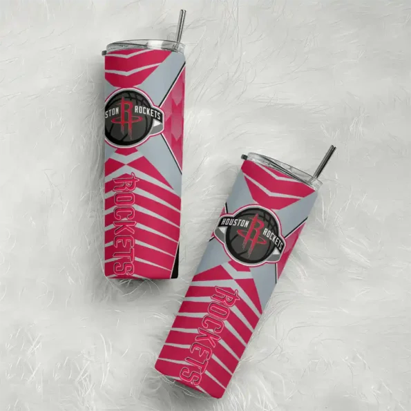 customized houston rockets camo texture red skinny tumbler top rated.webp