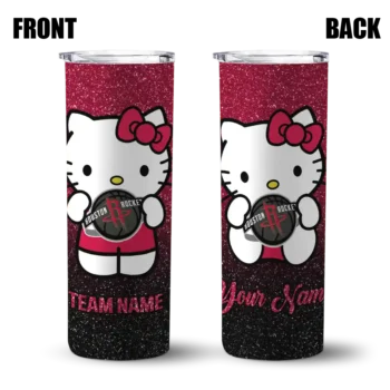 customized houston rockets hello kitty red black skinny tumbler fashion forward.webp