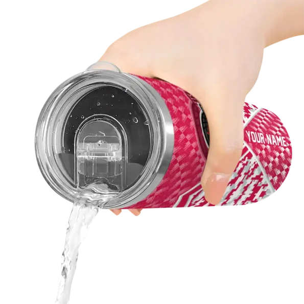 customized houston rockets monogram burst red white skinny tumbler latest model.webp