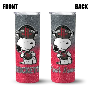 customized houston rockets snoopy attitude red skinny tumbler fashion forward.webp