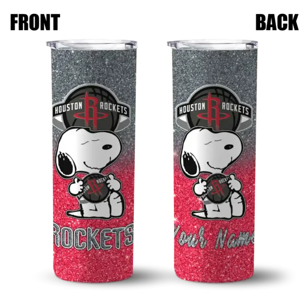 customized houston rockets snoopy attitude red skinny tumbler fashion forward.webp