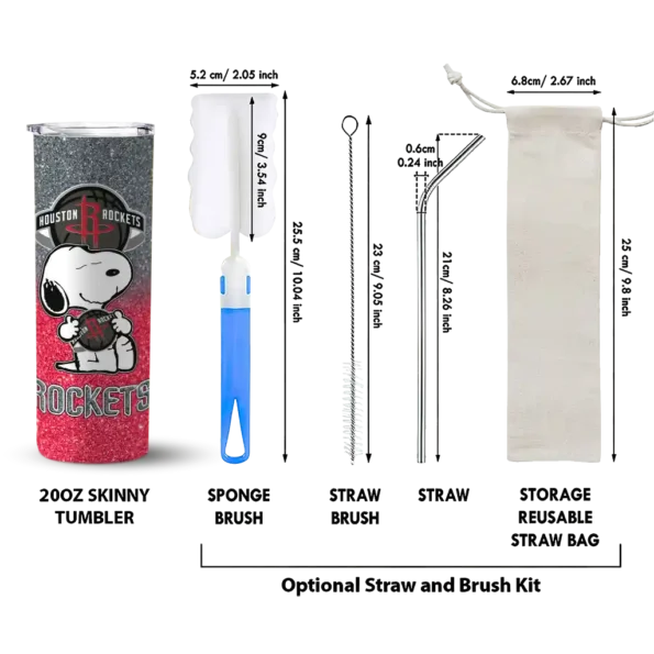 customized houston rockets snoopy attitude red skinny tumbler new arrival.webp