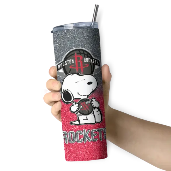 customized houston rockets snoopy attitude red skinny tumbler premium grade.webp